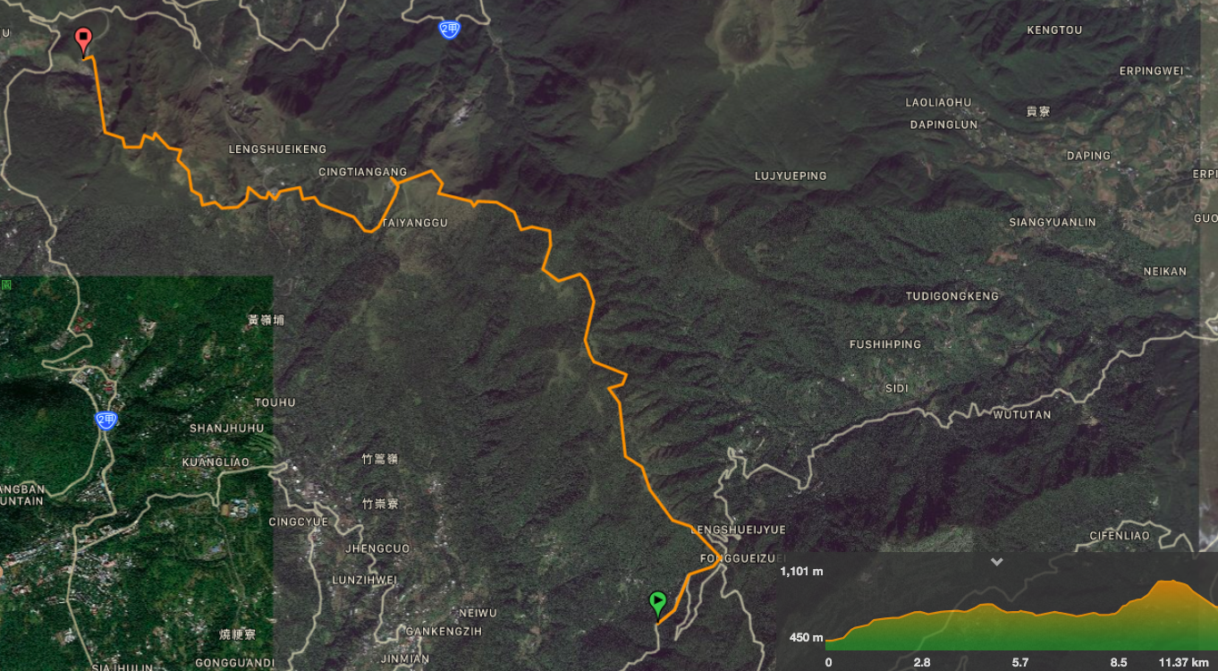 Taipei grand hike - map - fengguizui to xiaoyoukeng